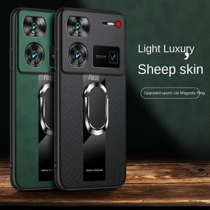 Фото Для nubia Z70 Ultra z50 z60 ultra чехол-держатель magsafe противоударный чехол из овечьей кожи силиконовый чехол чехлы №2