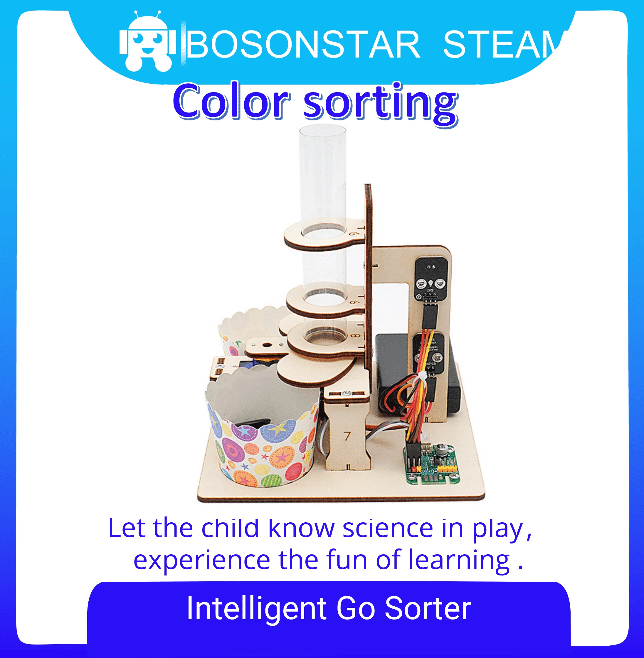 DIY Assembled Model  Intelligent Go Sorter Color  sorting Science Discovery  STEM Education Physics Experiment Kit  For Children