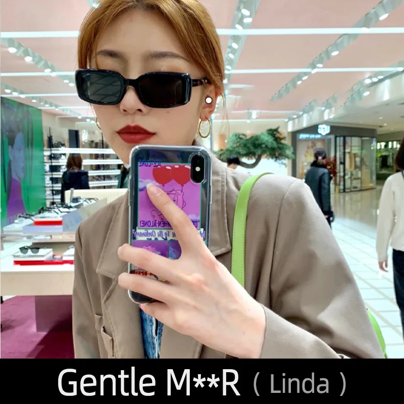 

Linda Gentle MxxR Sunglasses For Women Mens Black Eyewear Cat eye MGlasses Spy Fashion Oversized Luxury Brand Jennie Korea