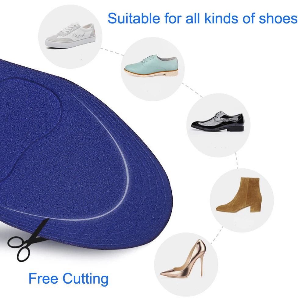 Memory Foam Massage Insoles For Shoes Sole Deodorant Breathable Cushion Running Insoles For Feet Men High Quality Sports Insoles