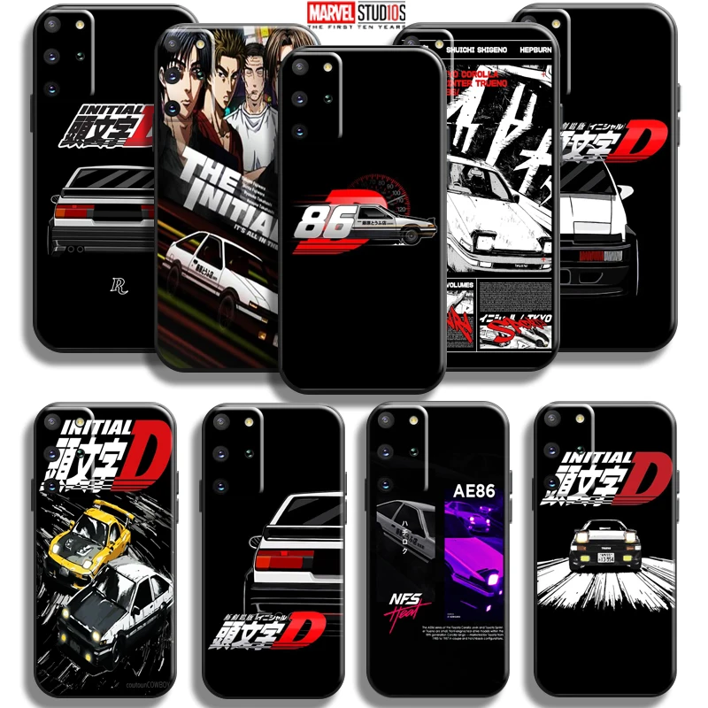 

Anime Initial D Phone Case For Samsung Galaxy S20 S21 S22 FE Ultra 5G S22 S21 S20 S10 10E S9 Plus TPU Soft Back Coque Black