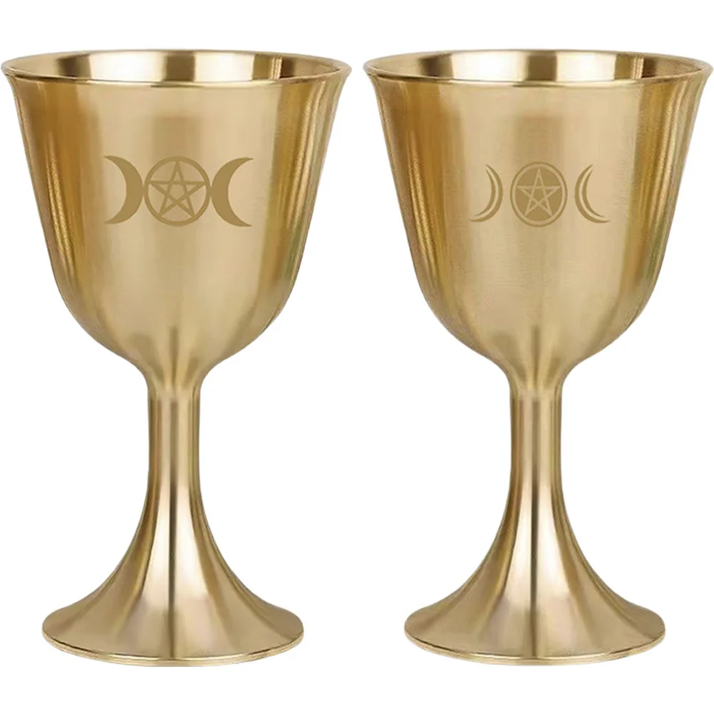

Cupchalice Goblet Holy Water Offering Copper Royal Buddhism Glass Vintagegoblets Golden Cups Glasses Shui Toasting Cocktail