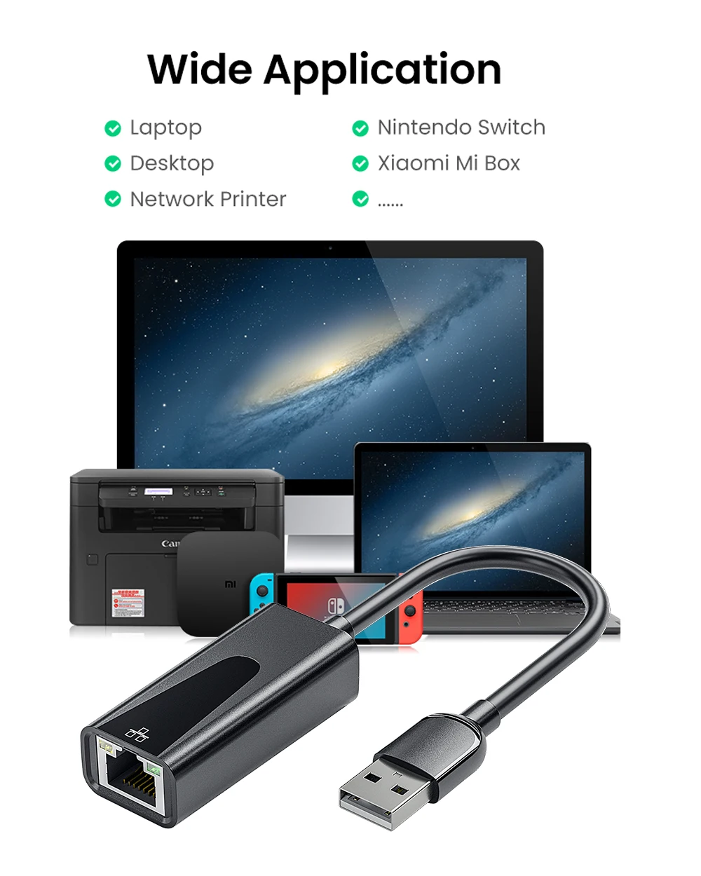USB Ethernet адаптер 1000 Мбит/с к RJ45 сетевая карта для ноутбука ПК Nintendo Switch Mi Box S/3 Lan |