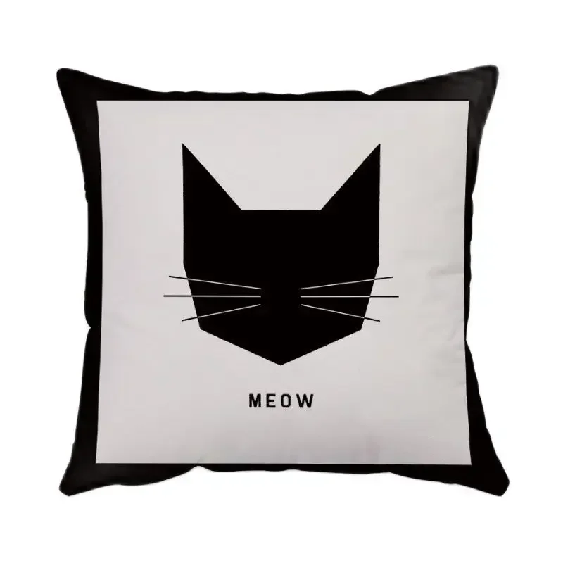 Наволочка с мультяшным котом 50x50 см современная простая декоративная наволочка