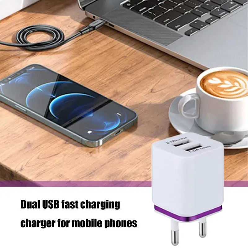 Двойное зарядное устройство для телефона умная зарядка сетевое USB безопасное