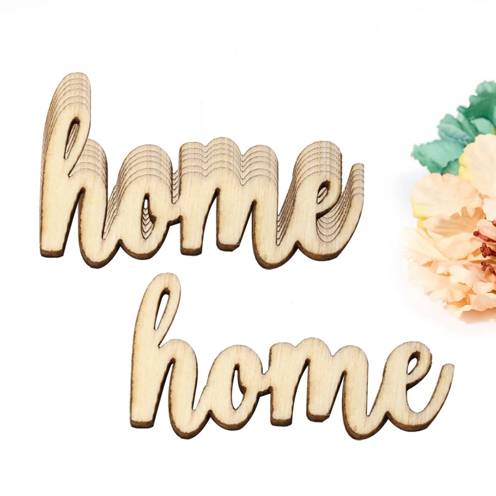 

Wood Home Sign Piece Wedding Wooden Decorative Wreath Signs Letter Unfinished Letters Hanging Decor Slice