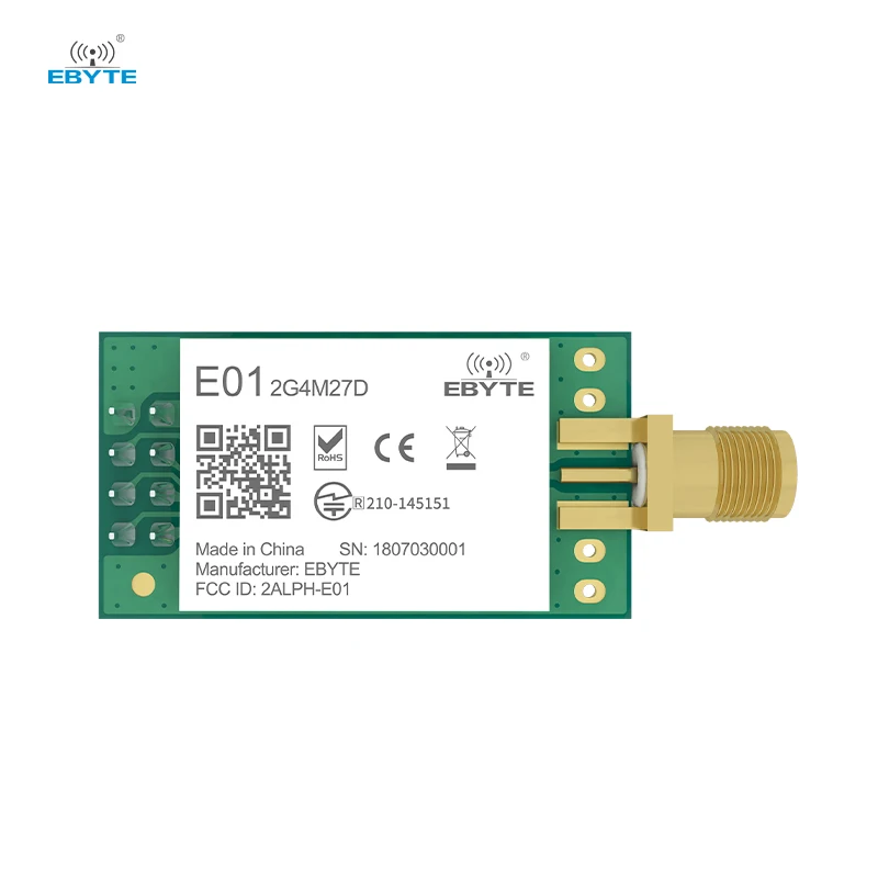 

10pcs nRF24L01 PA LNA nRF24L01P 2.4GHz Module 27dBm Wireless Transceiver Module Long Distance for Smart Home E01-2G4M27D