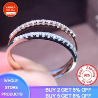 with certificate stack skinny micro pave cz fashion women wedding bridal party tibetan silver s925 stacking rings jewelry gift