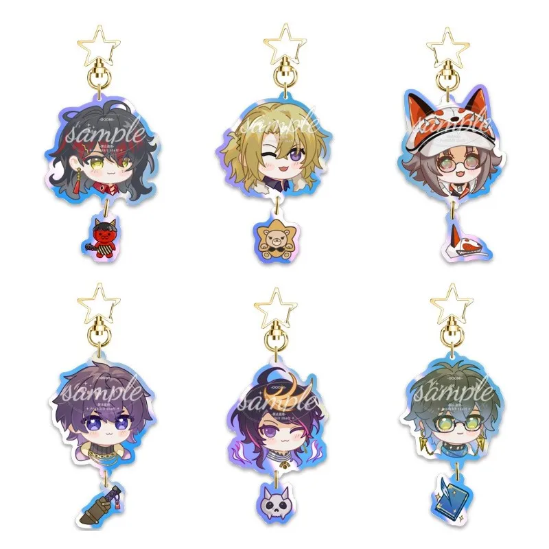 

6CM Anime Nijisanji Rainbow Society Vtuber New Style Figures LUCA MYSTA Vox SHU IKE Cosplay Acrylic Key Chains Fans Xmas Gitfs