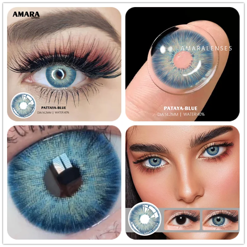

AMARA 1 пара цветных контактных линз натуральный вид коричневые линзы для глаз серые контактные синие линзы Быстрая доставка зеленые линзы дл...