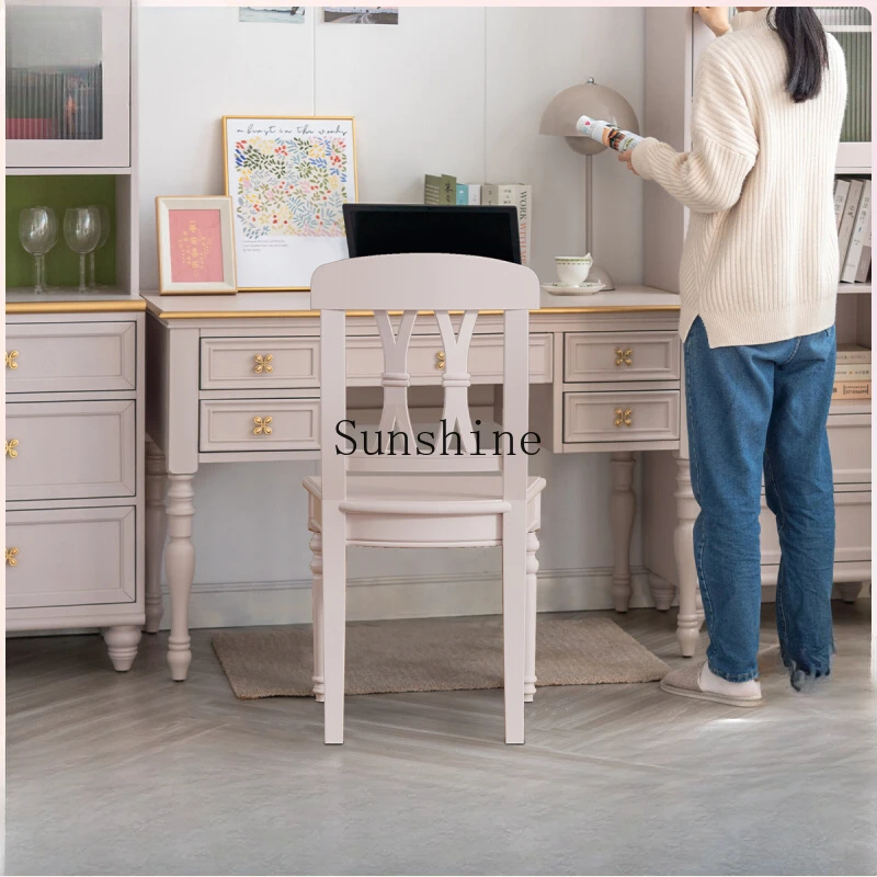 Современный простой письменный стол из цельного дерева компьютерный