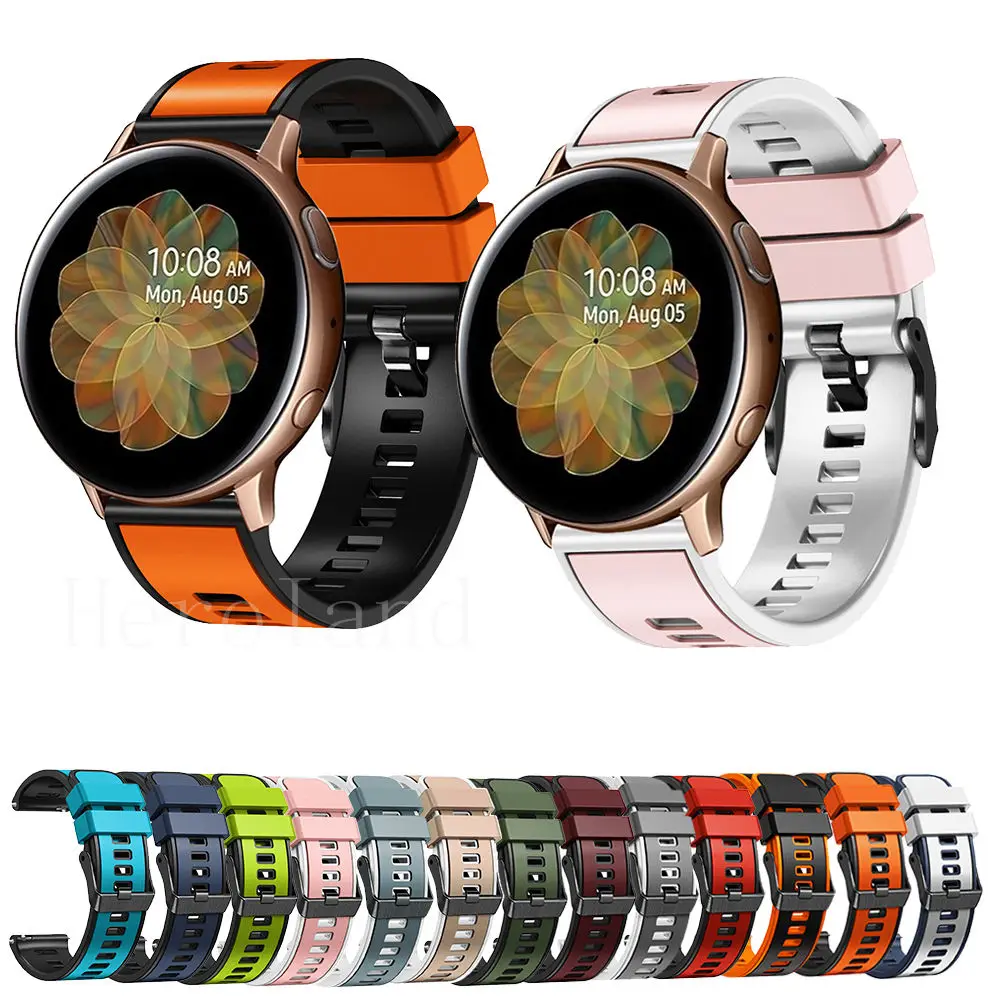 

20 мм ремешок для часов для Samsung Galaxy Watch 42 мм активный 2 40 44 мм Galaxy 4 5 силиконовый ремешок умный Браслет для Amazfit bip