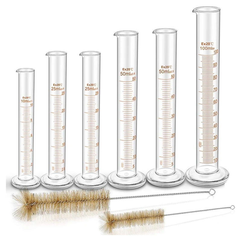 

PPYY-Thick Glass Graduated Measuring Cylinder Set Glass With Two Brushes
