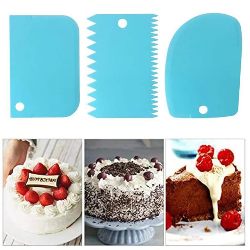 

3pcs/set Cream Scraper Blade Pastry Dough Cutter Cake Slicer Fondant Cake Decoration Tool Plastic Kitchen Tools