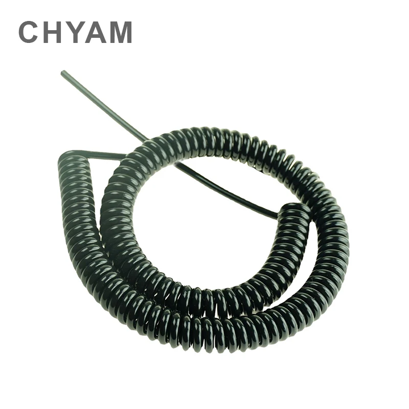 

0.2mm2 Black Wire Spring Spiral Cable Multi 2/3/4/5/6/7/9 Core Pins Power Cord Can Extend The Tensile Wires