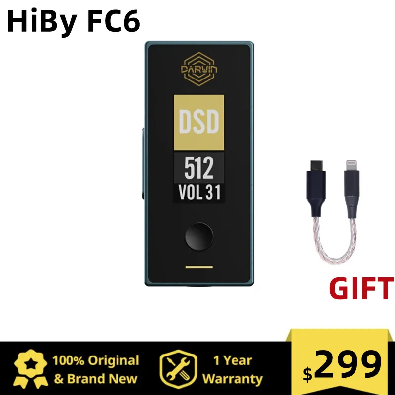 

2023 New HiBy FC6 MQA USB Headphone R2R DAC AMP Decoding Audio Headsets Amplifier DSD 3.5mm For Android iOS Mac Windows Tidal