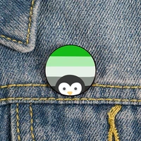green penguin pin custom cute brooches shirt lapel teacher tote bag backpacks badge cartoon gift brooches pins for women