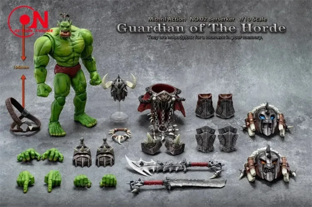 Фото В наличии: Набор моделей In Stock Operation Secret Bank 1/10 WOW Horde Guardian NO.02 Берсерк-Варвар Орк, 20 см, и фигурка воина NO.01 №1