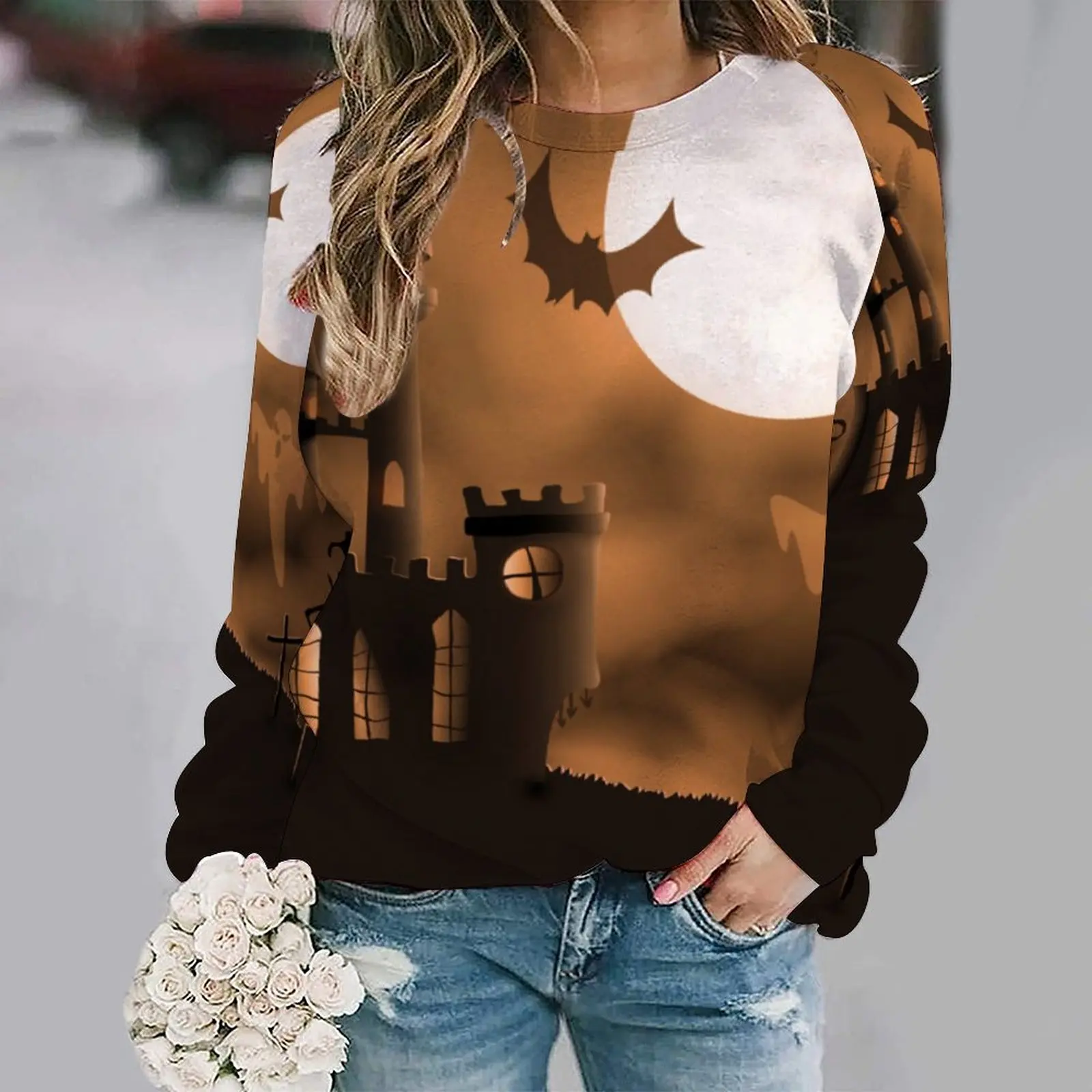 Женский свитшот с 3D принтом повседневный Свитшот Y2K осень 2022 |