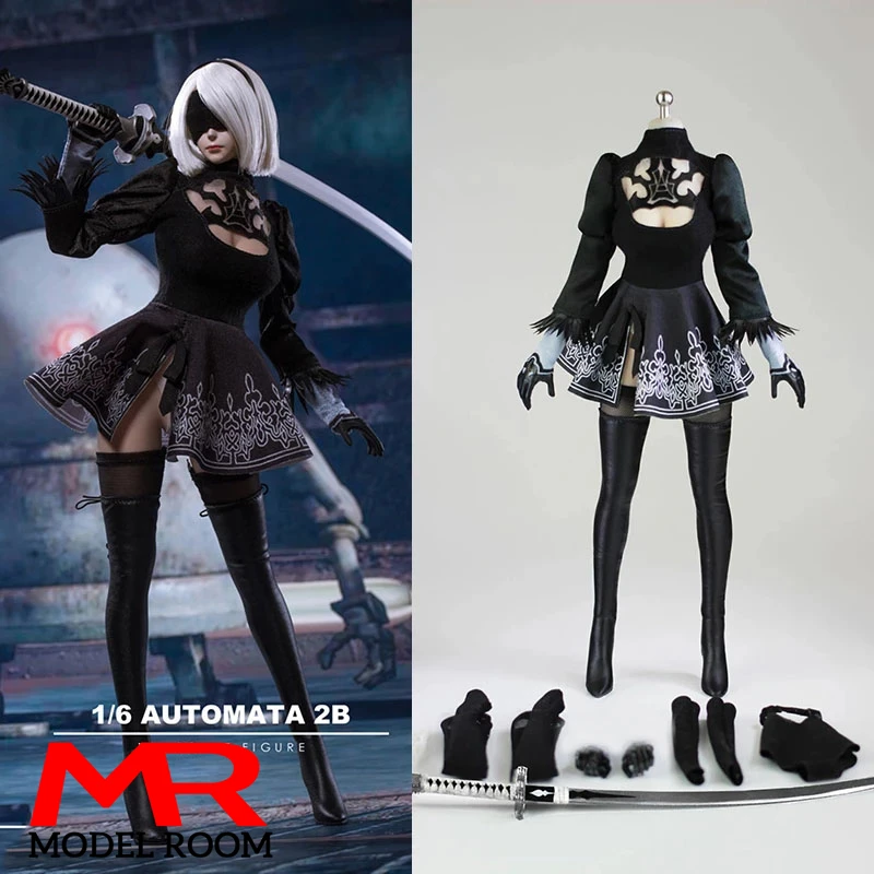 TFTOYS TF01 1/6 NieR YoRHa девушка голова резная с мечом одежда комплект кружевной юбкой для