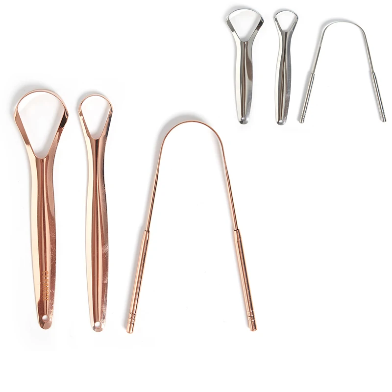 

3Pcs Stainless Steel Tongue Scraper Cleaner Oral Hygiene Care Tools Fresh Breath Cleaning Coated Tongue Toothbrush