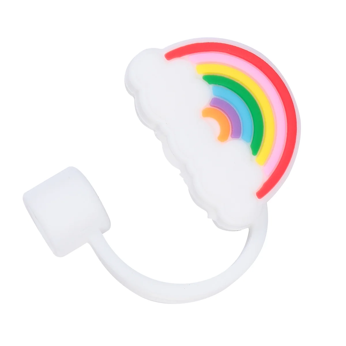 

1pc Drinking Straw Plug Creative Rainbow Straw Cover Dust-Proof Cover (Rainbow)