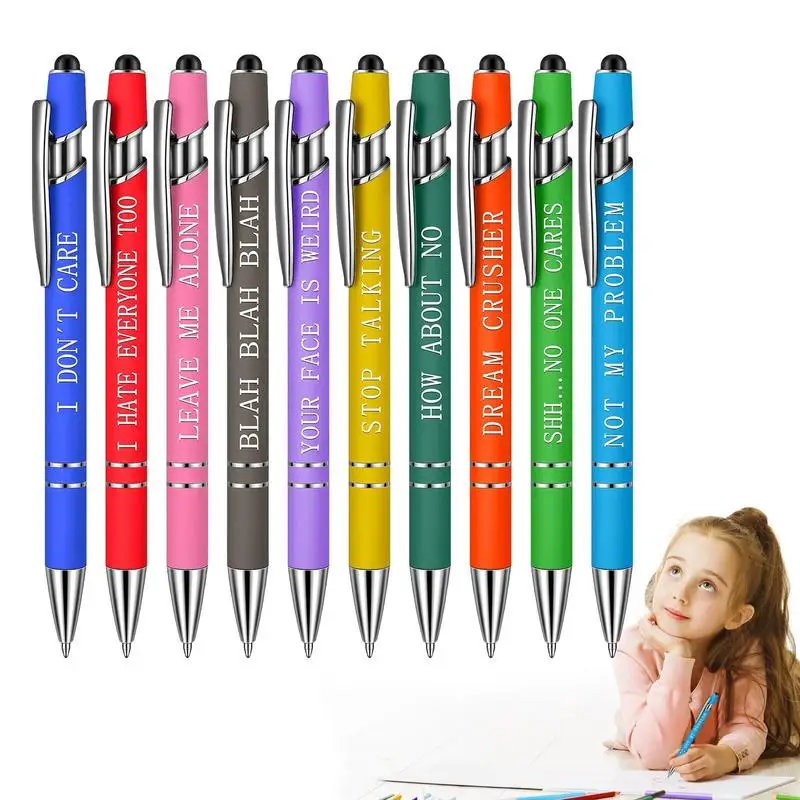 

Funny Pens Encouraging Ballpoint Pen Set 10 Pieces Pen Inspirational Ballpoint Pen With Stylus Tip Motivational Messages