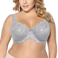 plus size lace bras for womens underwear thin underwired soft bra gray big size female top large size 38 54 c d e f g h i j cup