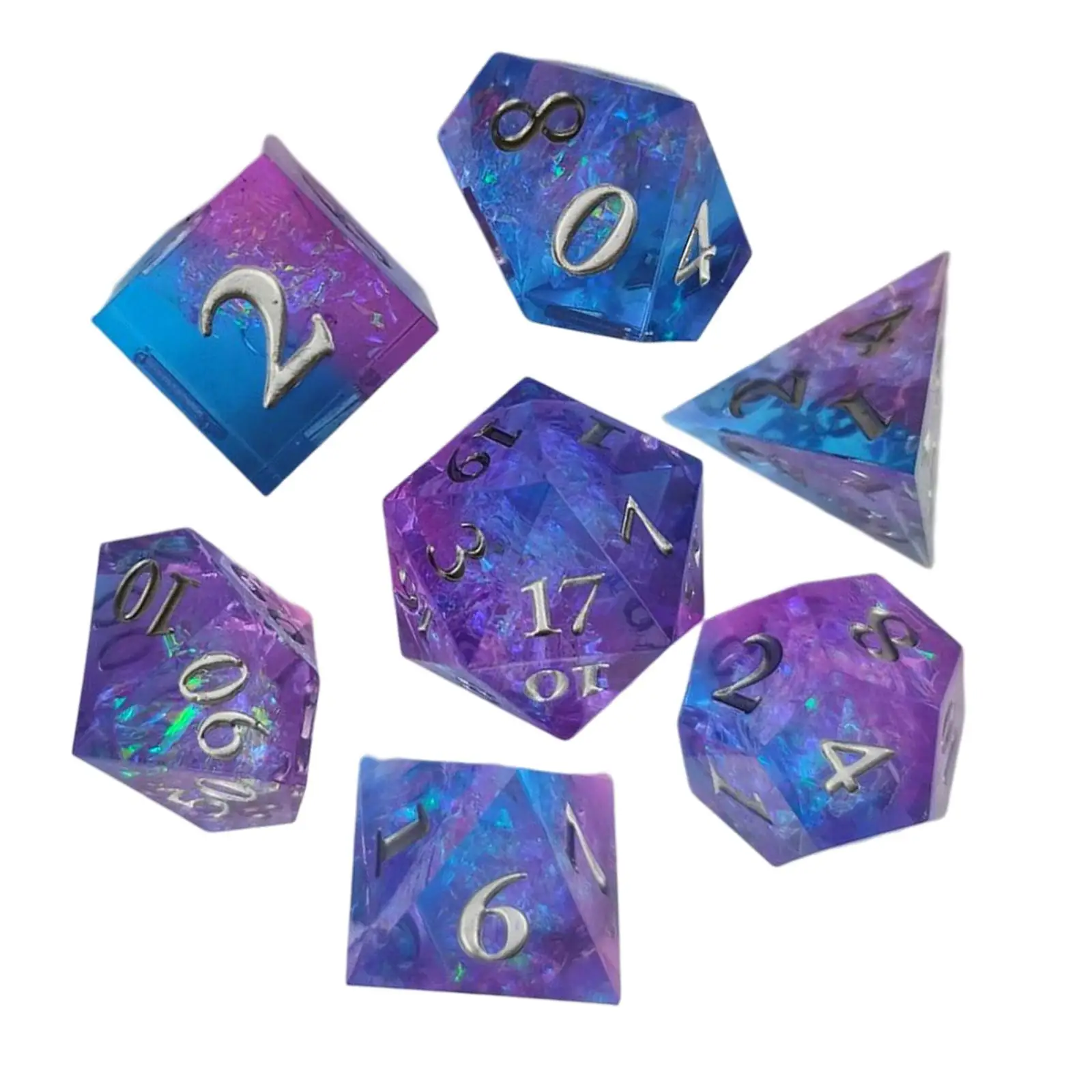 

7Pcs Polyhedral Dices Sets Multi Sided Acrylic Dice RPG Board Game Dices Puzzle Games Craft Parties for Role Play Table Game
