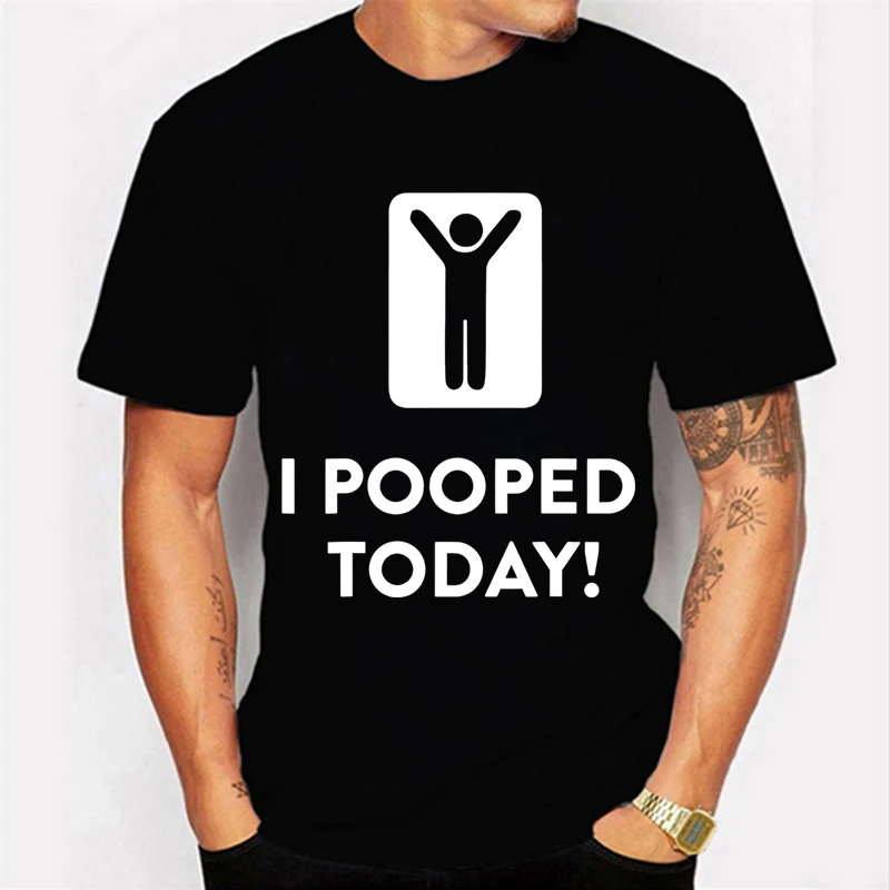 Футболка мужская оверсайз с забавным принтом I Pooped Today