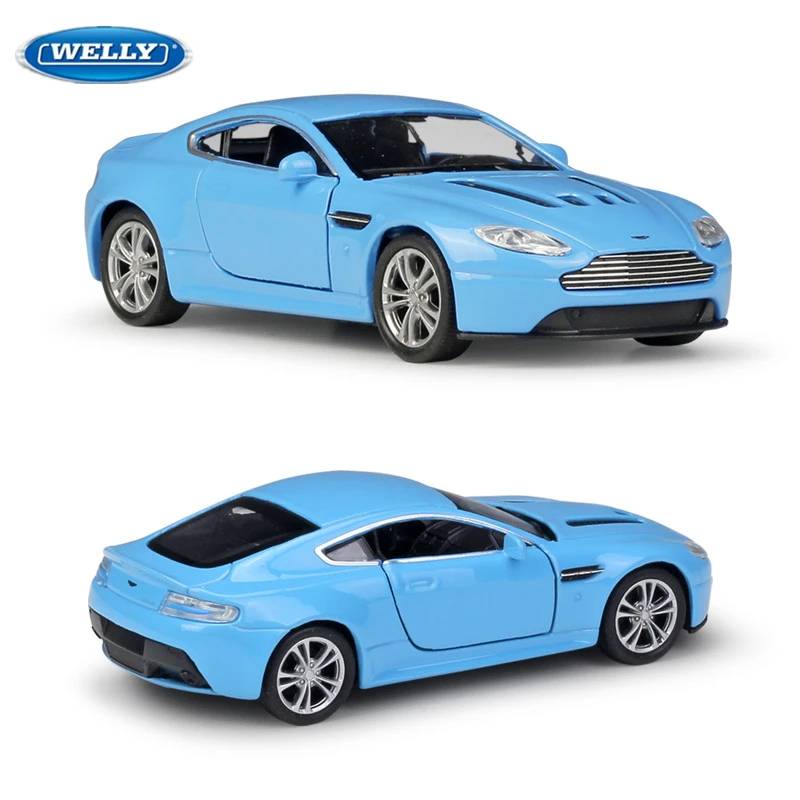 

WELLY 1:36 Aston Martin V12 Vantage Alloy Car Model Diecast Metal Toy Vehicles Car Model Pull Back High Simulation Kids Toy Gift