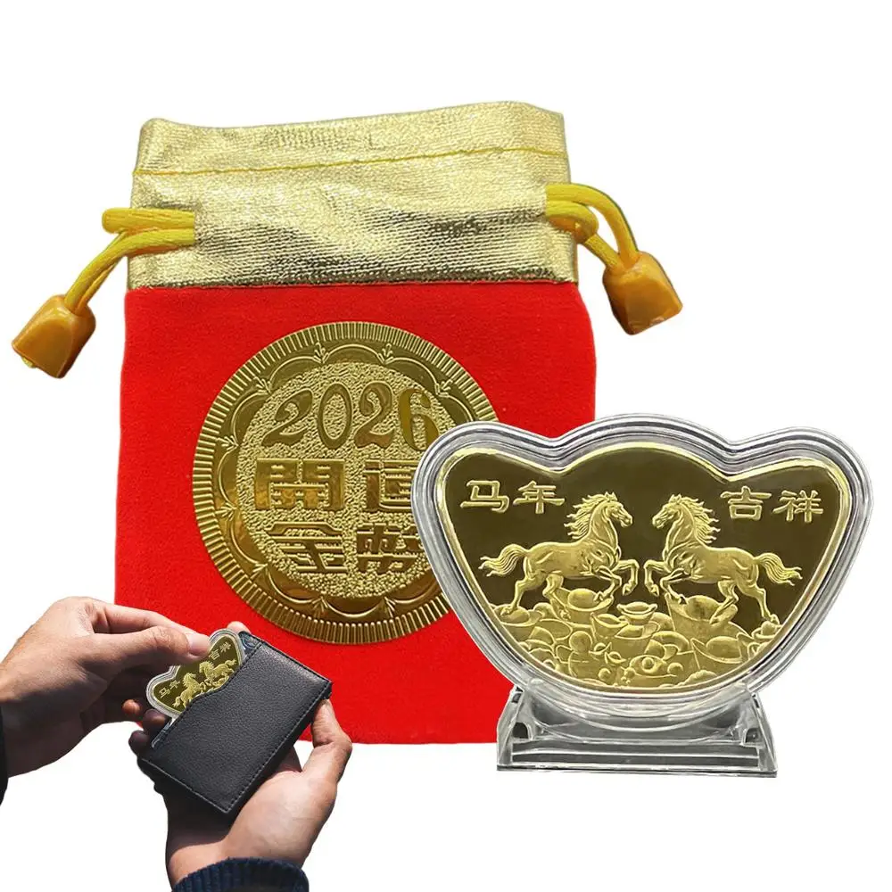 

Редкая монета 2026, памятная монета китайского года лошади, очаровательный сувенир с благословением для детей, коллекционное украшение для взрослых и мужчин