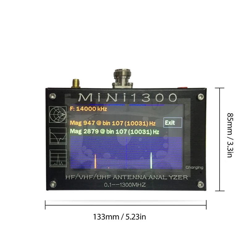Mini1300 HF/VHF/UHF Antenna Analyzer 0.1-1300MHz with 4.3&quot TFT LCD Touch Screen Aluminum Alloy Shell | Communications Parts