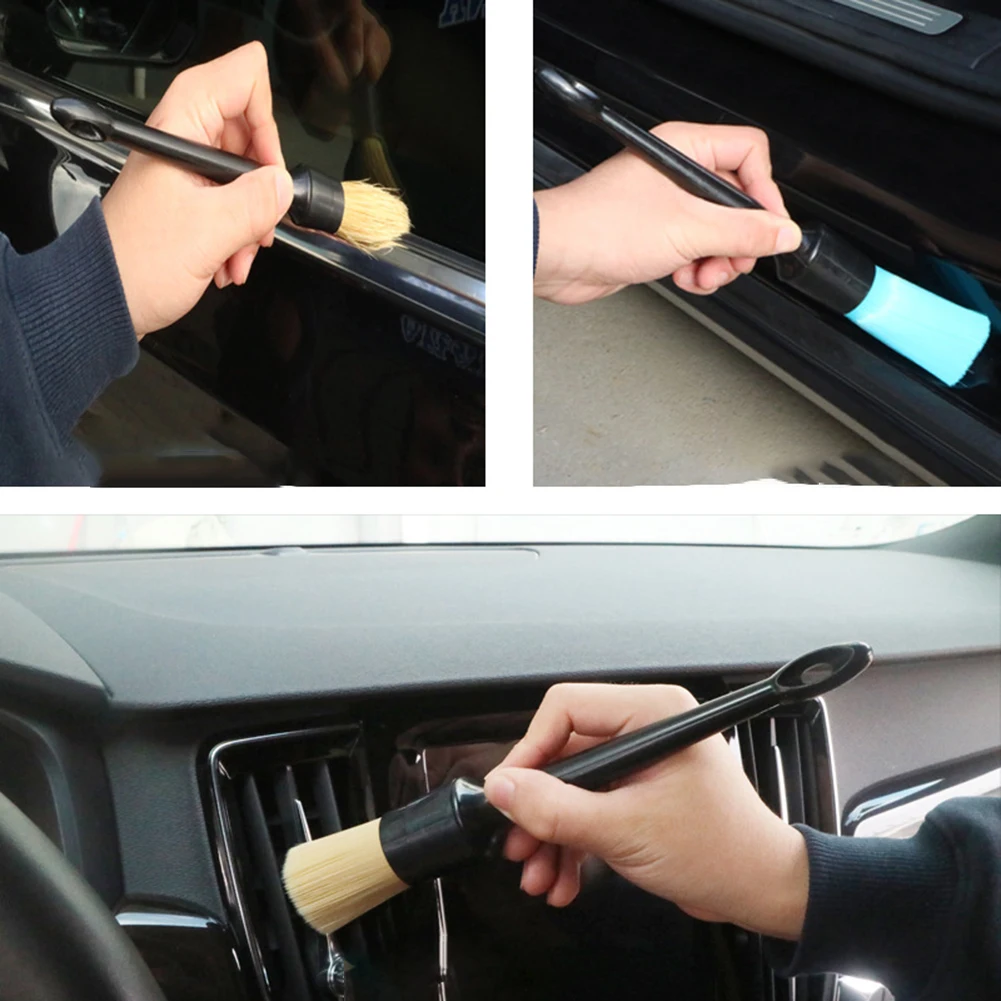

5pcs Car Cleaning Brush Tools Car Wash Air Outlet Detailing Brush Auto Cleaning Dashboard Accessories PP Plastic Handle
