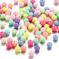 10 200pcslot 6 20mm acrylic round smooth beads candy color loose spacer bead for diy jewelry making handcrafts accessoies