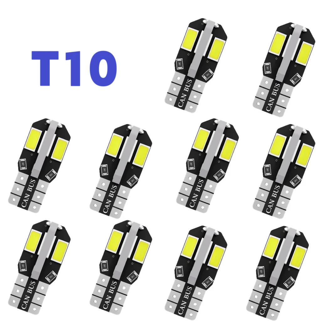 

2 шт., светодиодные лампы T10 5730 для салона автомобиля, 12 В