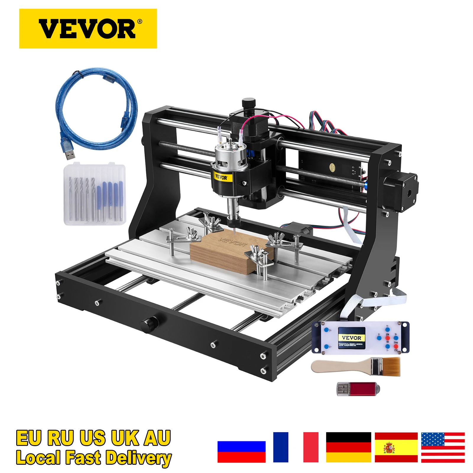 Гравировальный станок VEVOR Cnc 3018 Pro с автономным управлением гравировальный GRBL