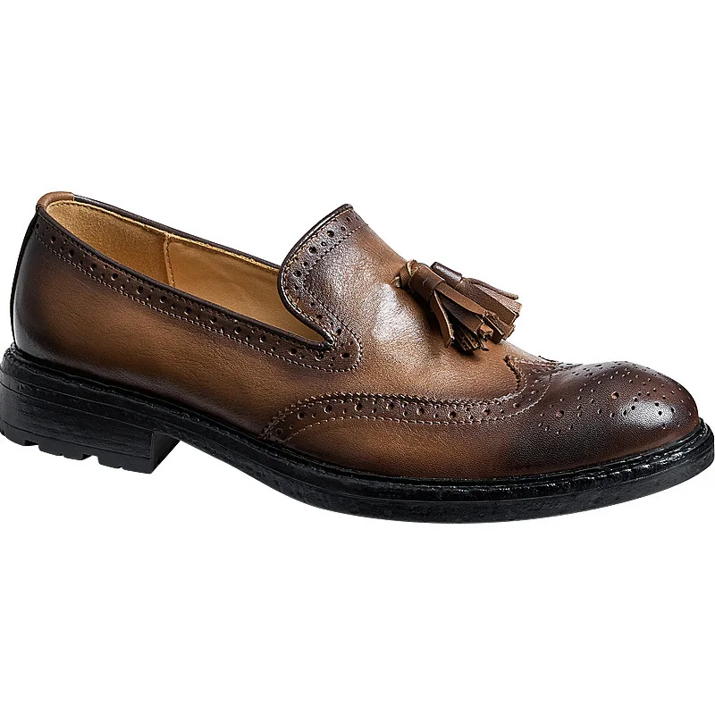 

Autumn Men Thick Bottom Fashion High Quality Genuine Leather Shoes Men,Lace-Up Business Men Shoes,Men Dress Shoes Oxfords Spring