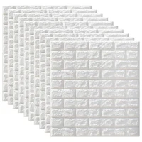 10PCS 70X77cm White Brick Wallpaper, Wall Panel 3D Brick XPE Foam DIY Wall Stickers Self Adhesive Wallpaper