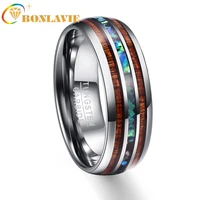 bonlavie 8mm tungsten carbide ring mens ring wood grain polishing wedding bands multi size anillos para hombres wholesale