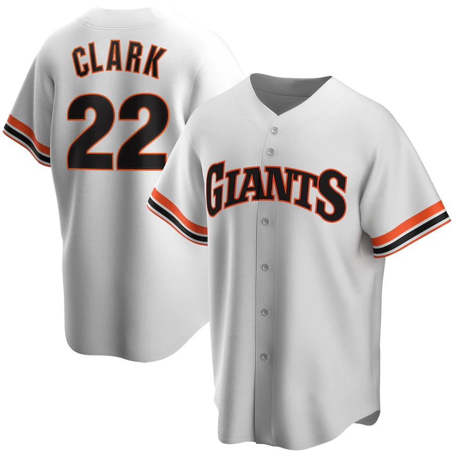 

Men's Custom Baseball Jersey San Francisco Giants Will Clark White Home Replica Short Sleeve T shirt Tops Men's Clothing New