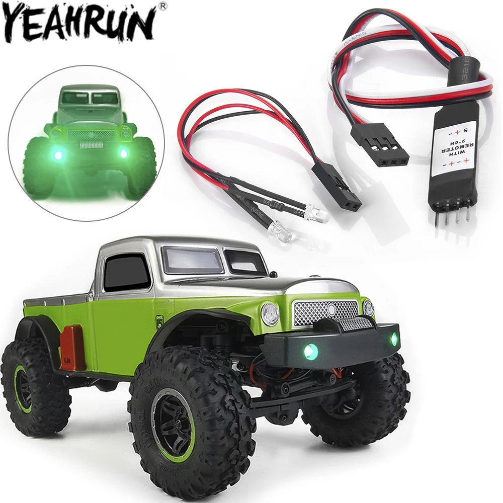 

YEAHRUN LED Headlights with Light Control Module CH2 for Axial SCX24 AXI00004 1/24 RC Crawler Car Upgrade Parts