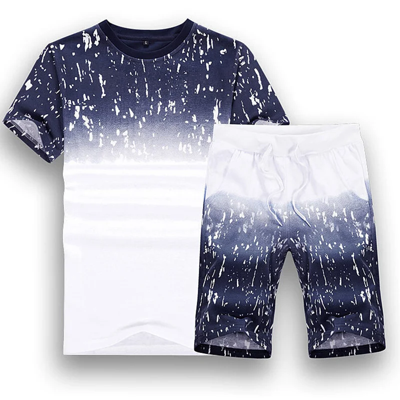 Summer New Sports Man Suit Loose Fitting Comfortable Men's Set Short Sleeved T-shirt Printing Running Pants Fashion Casual Sets