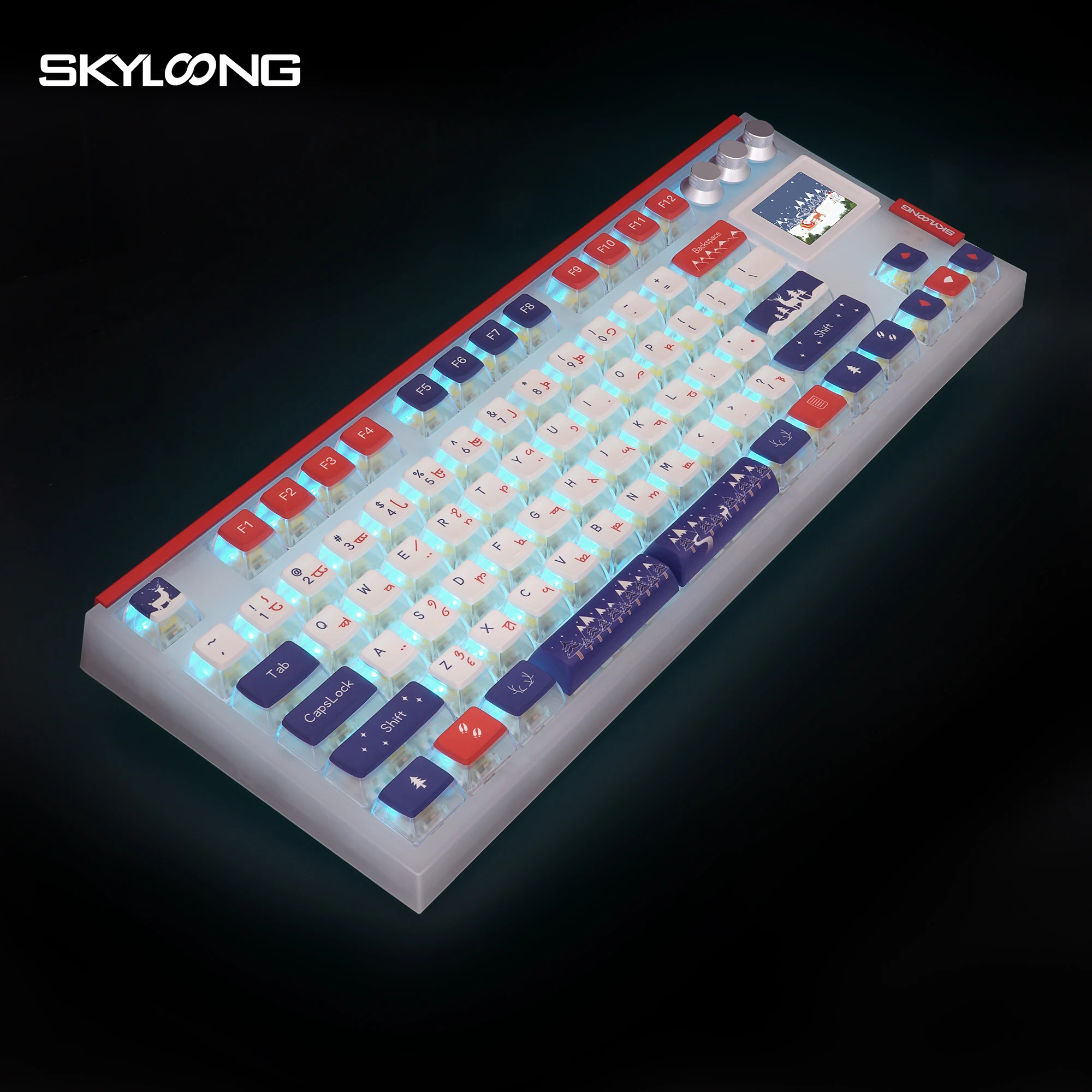 Клавиатура Skyloong GK87 Gateron 3 0 колпачки для клавиш с переключателем белые режимов
