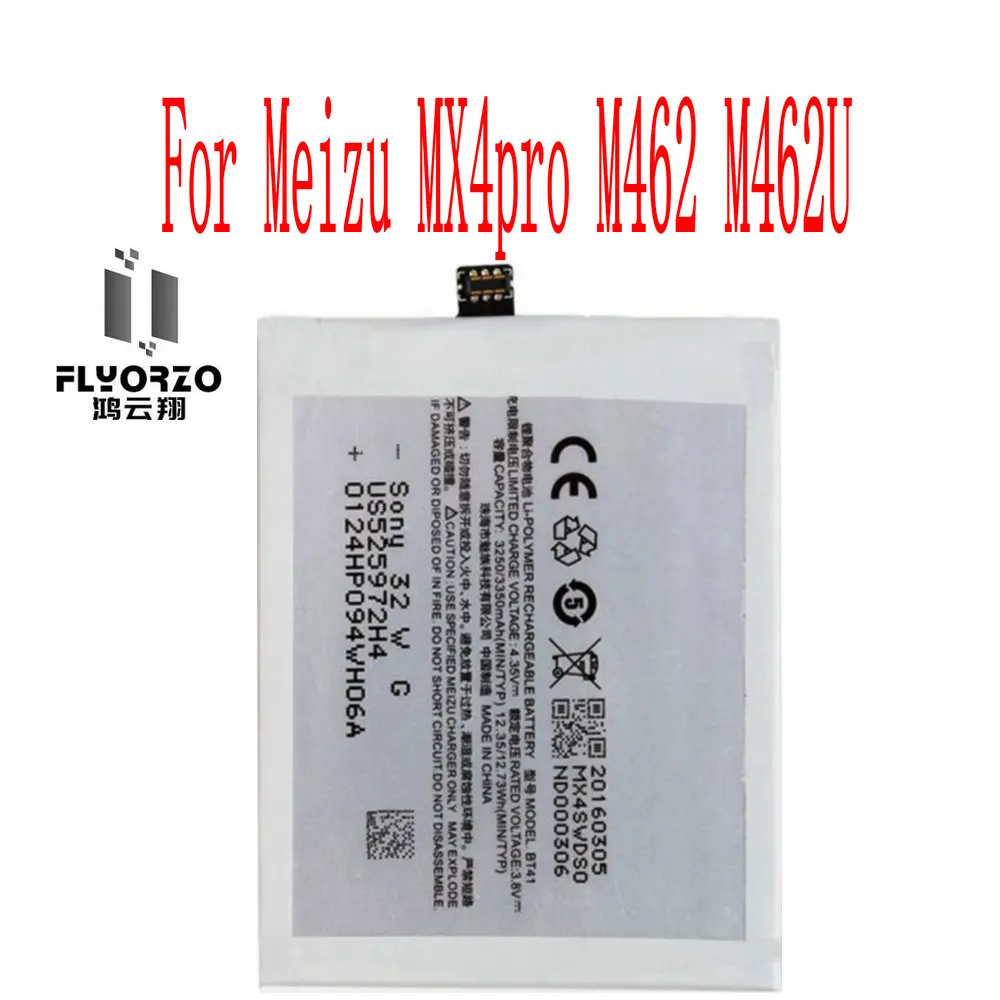 

High Quality 3350mAh BT41 Battery For Meizu MX4pro M462 M462U Cell Phone