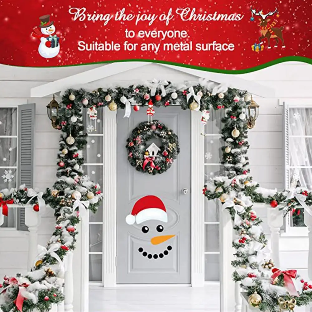 

Наклейки с изображением снеговика, милые водонепроницаемые рождественские магнитные наклейки, светоотражающие элементы, декор для двери г...