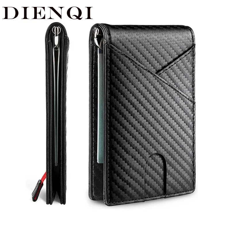 Carbon Fiber Rfid Slim Card Luxury Wallet Money Bag Men's Wallet Bifold Billfold