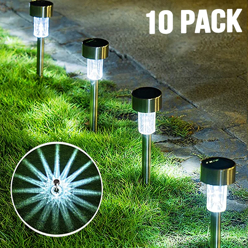 

10Pcs Solar Outdoor Lights Garden Lamps LED Powered Waterproof Landscape Path For Yard Backyard Lawns Patio Lightings Decorative