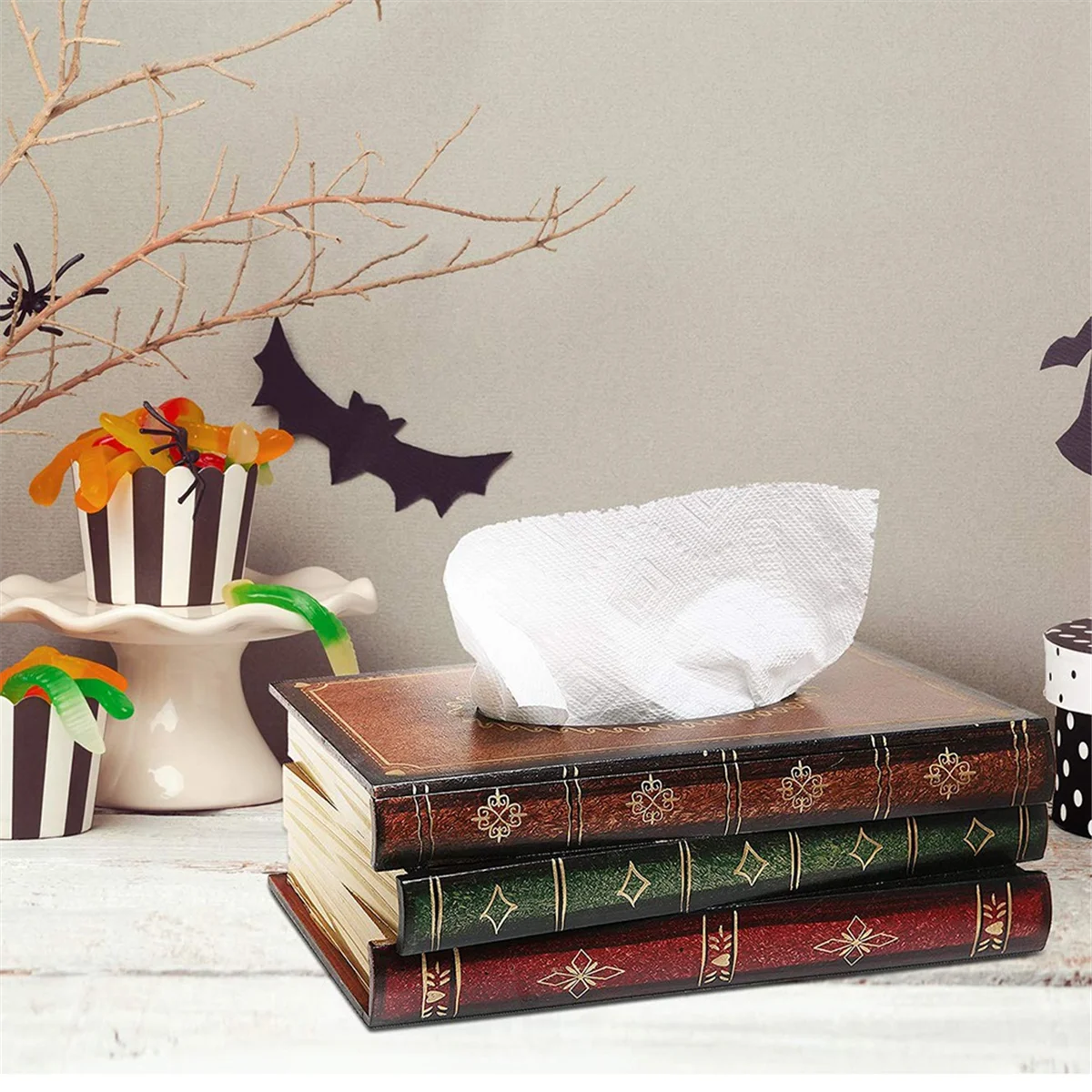 Винтажный дизайн сложенных книг держатель для коробки салфеток из цельного