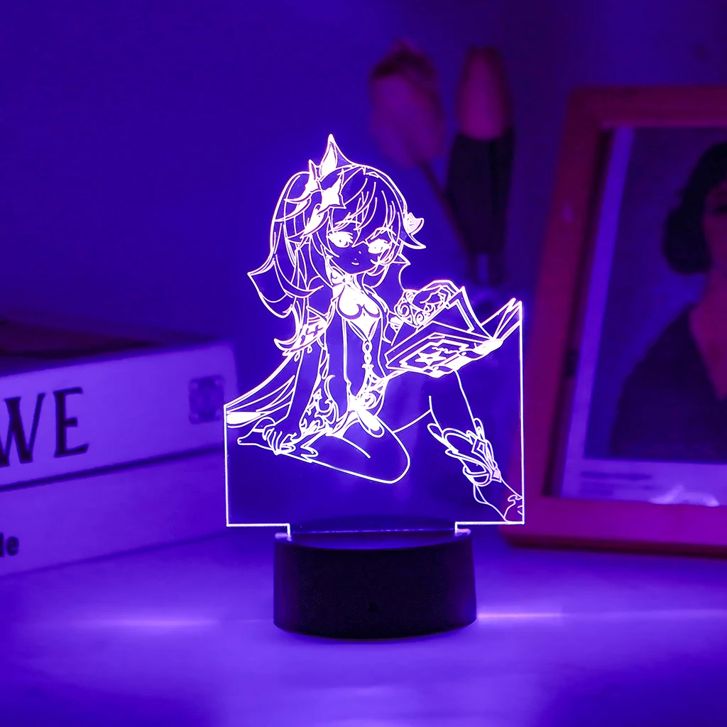 

New Genshin Impact Nahida 3D Led Night Lamp For Kid Cyno Anime Light Dori Home Decor Base And Acrylic Board Are Sold Separately